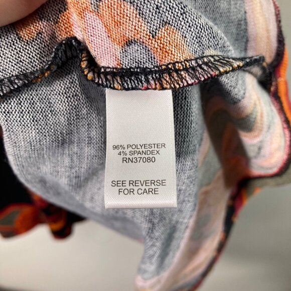 Womens Cato Aztec Open Vest Cover Orange Black 22/24W Polyester Spandex - Picture 6 of 7